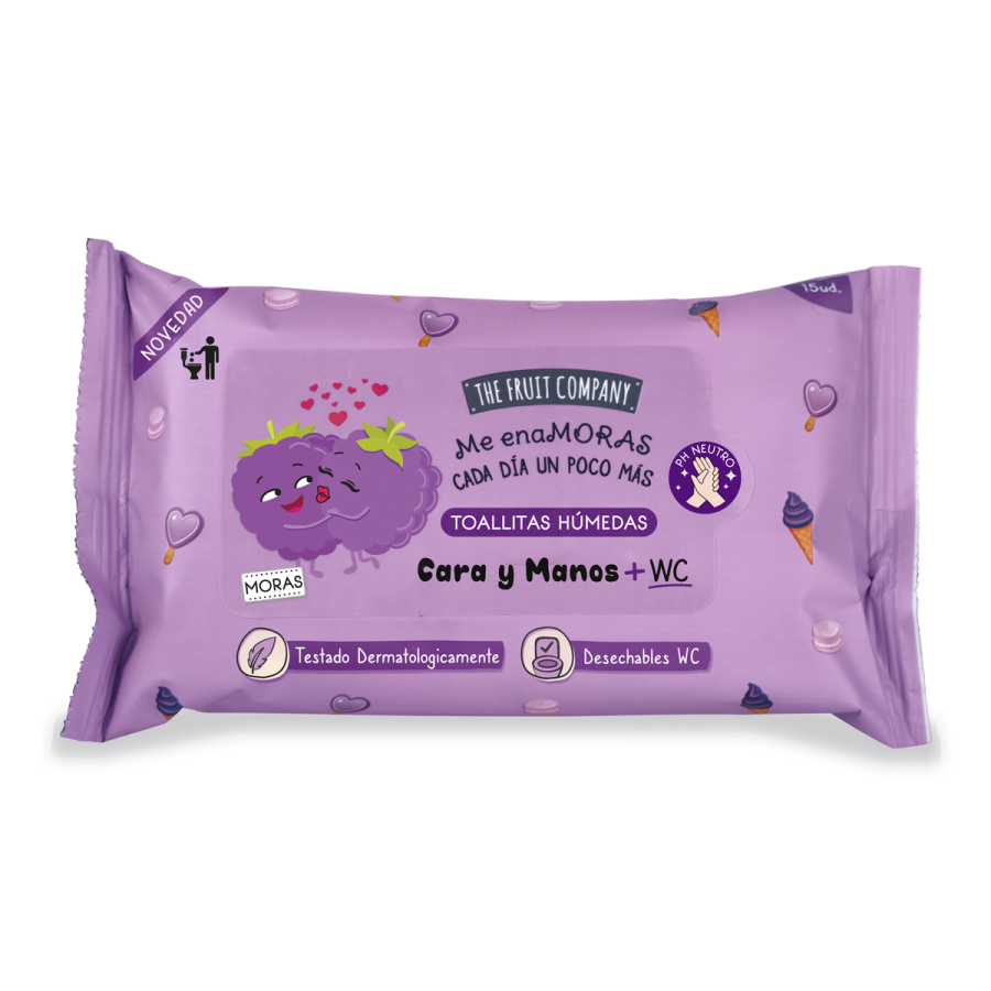 SALVIETTE UMIDIFICATE ALLA MORA MANI VISO E WC THEFRUITCOMPANY