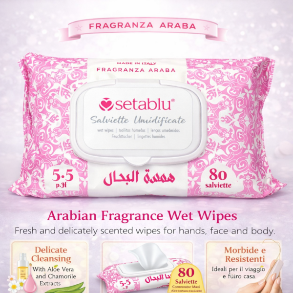 Salviette milleusi (80 pz) fragranza araba AYRA rosa SETA BLU