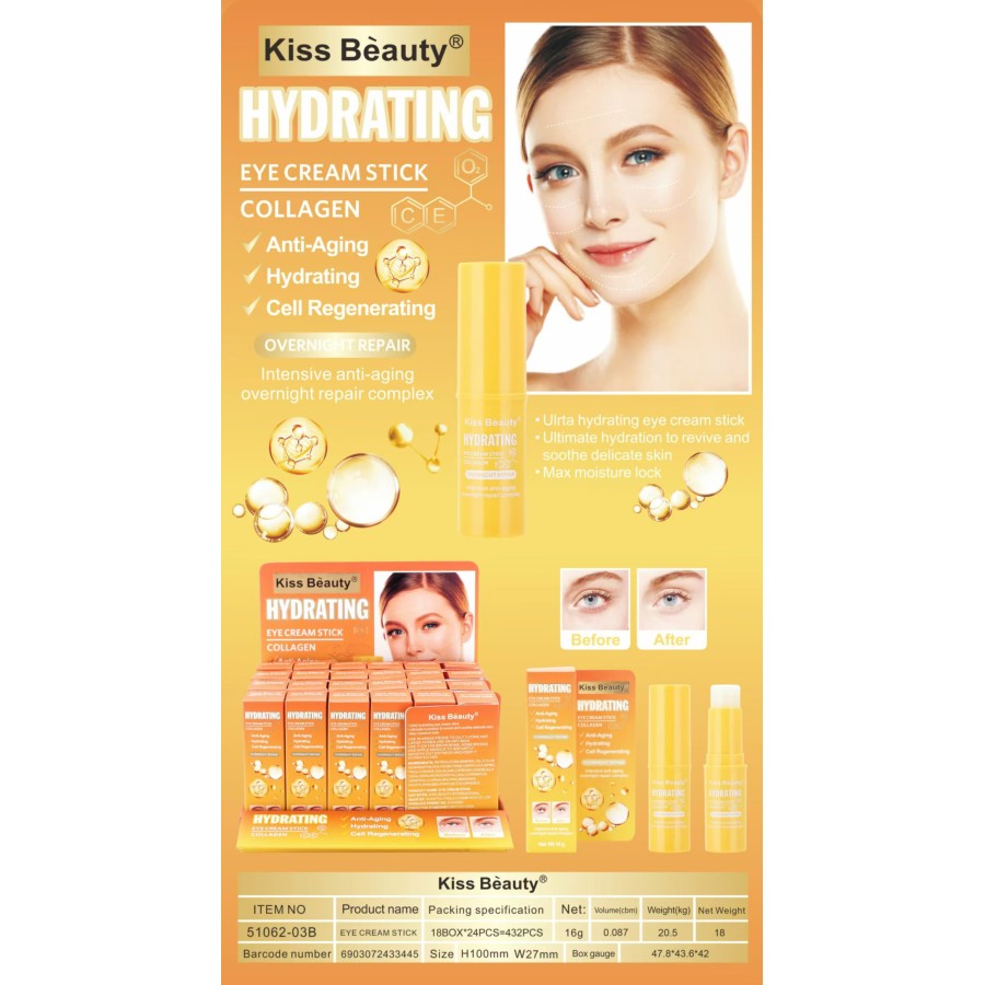 CREMA OCCHI IDRATANTE IN STICK COLLAGENE 16gr. KISS BEAUTY