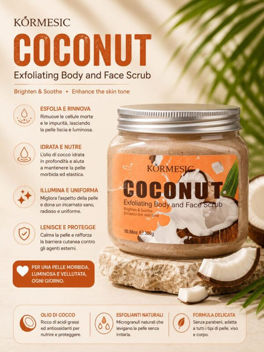 Esfoliante viso corpo Coconut 300 gr KORMESIC