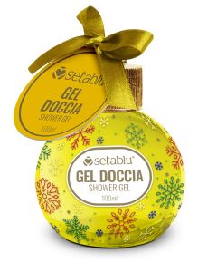 Gel doccia 100 ml palla di natale gialla SETA BLU