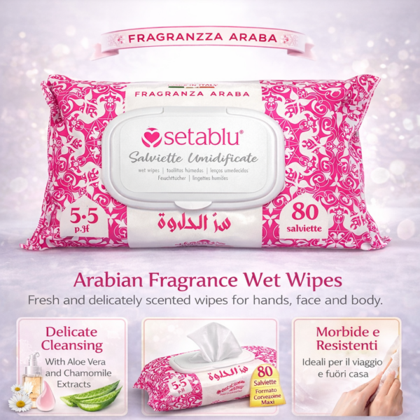 Salviette milleusi (80 pz) fragranza araba AYRA CANDY fucsia SETA BLU