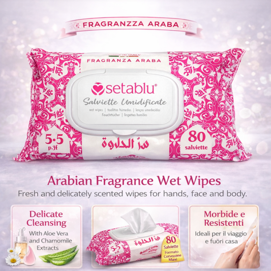 Salviette milleusi (80 pz) fragranza araba AYRA CANDY fucsia SETA BLU