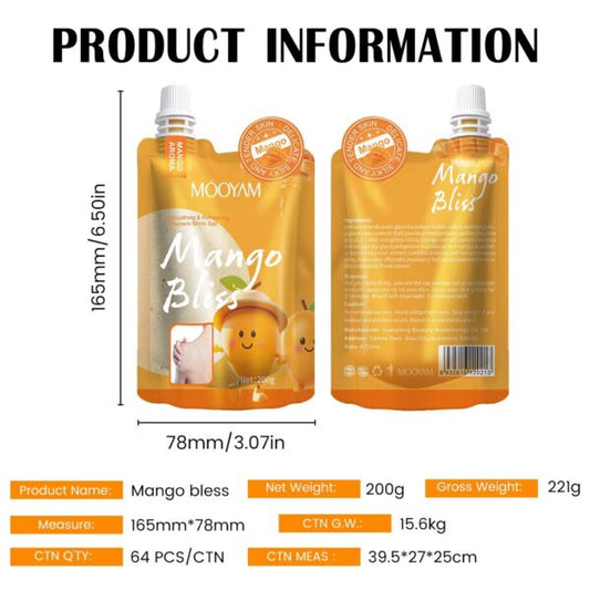 Scrub esfoliante corpo in busta con micro sale 200 gr al Mango